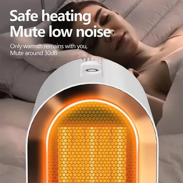Electric Space Heater - 1200W Energy-Efficient Heater For Indoor Use. This Two-speed Portable Heater Fan Is Perfect For Offices, Providing Adjustable Warmth (White)