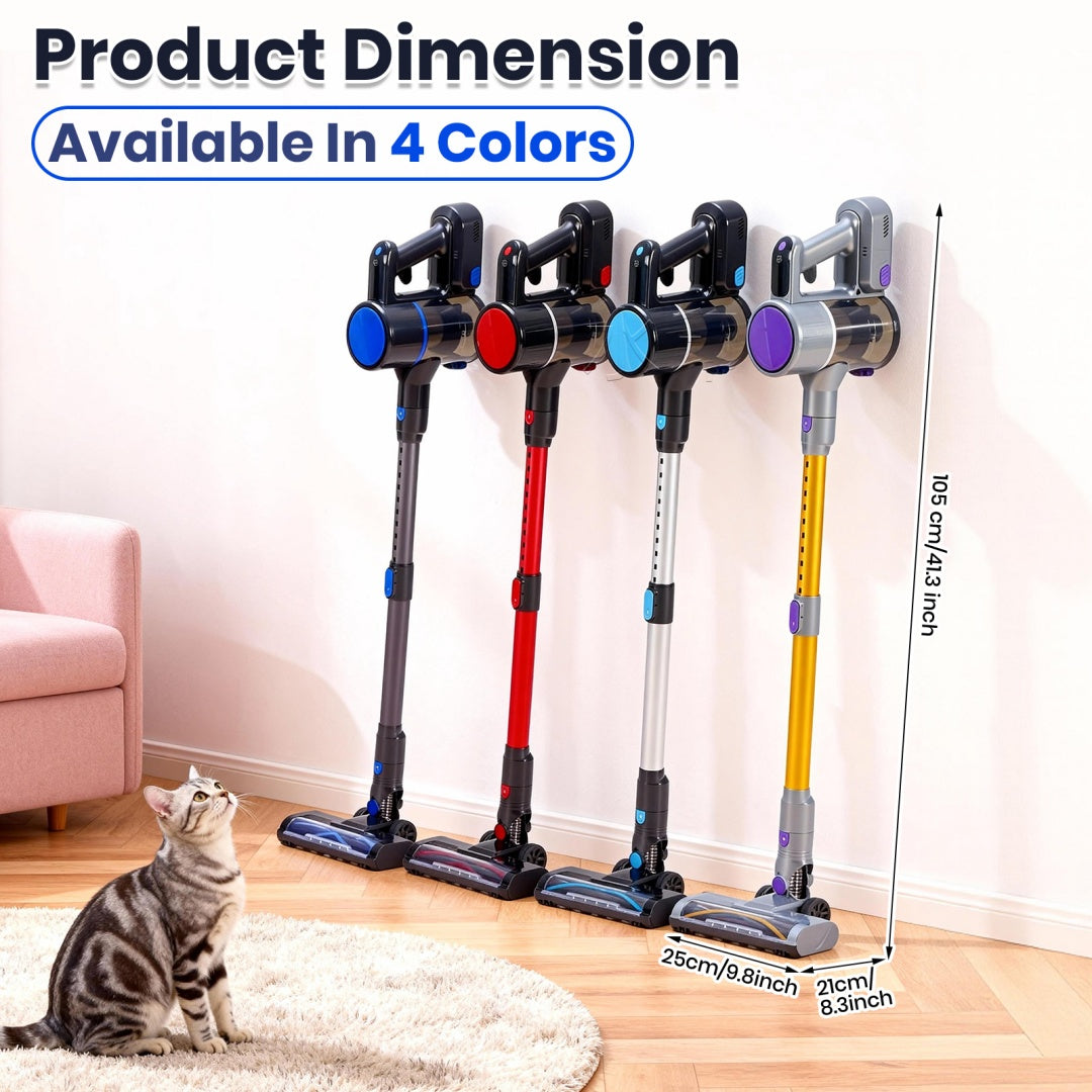 Cordless Vacuum Cleaner, Lightweight Stick Vacuum Household Anti-tangling And LED Light, Powerful Rechargeable Wireless Vacuum Cleaner