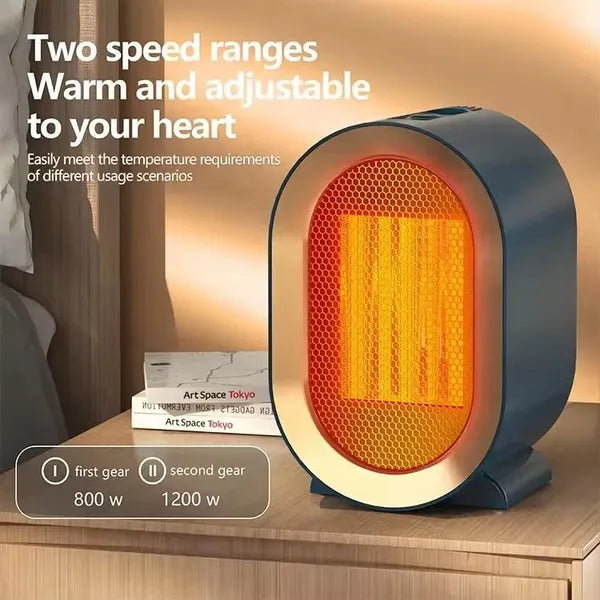 Electric Space Heater - 1200W Energy-Efficient Heater For Indoor Use. This Two-speed Portable Heater Fan Is Perfect For Offices, Providing Adjustable Warmth (White)