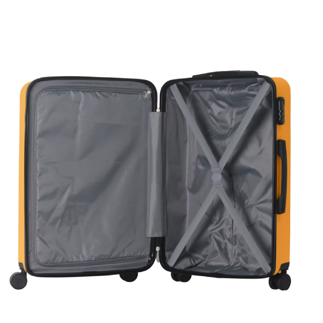 Luggage Sets ABS Hardshell 3pcs Luggage, Lightweight Durable Suitcase Sets Spinner Wheels Suitcase 20 24 28 Yellow