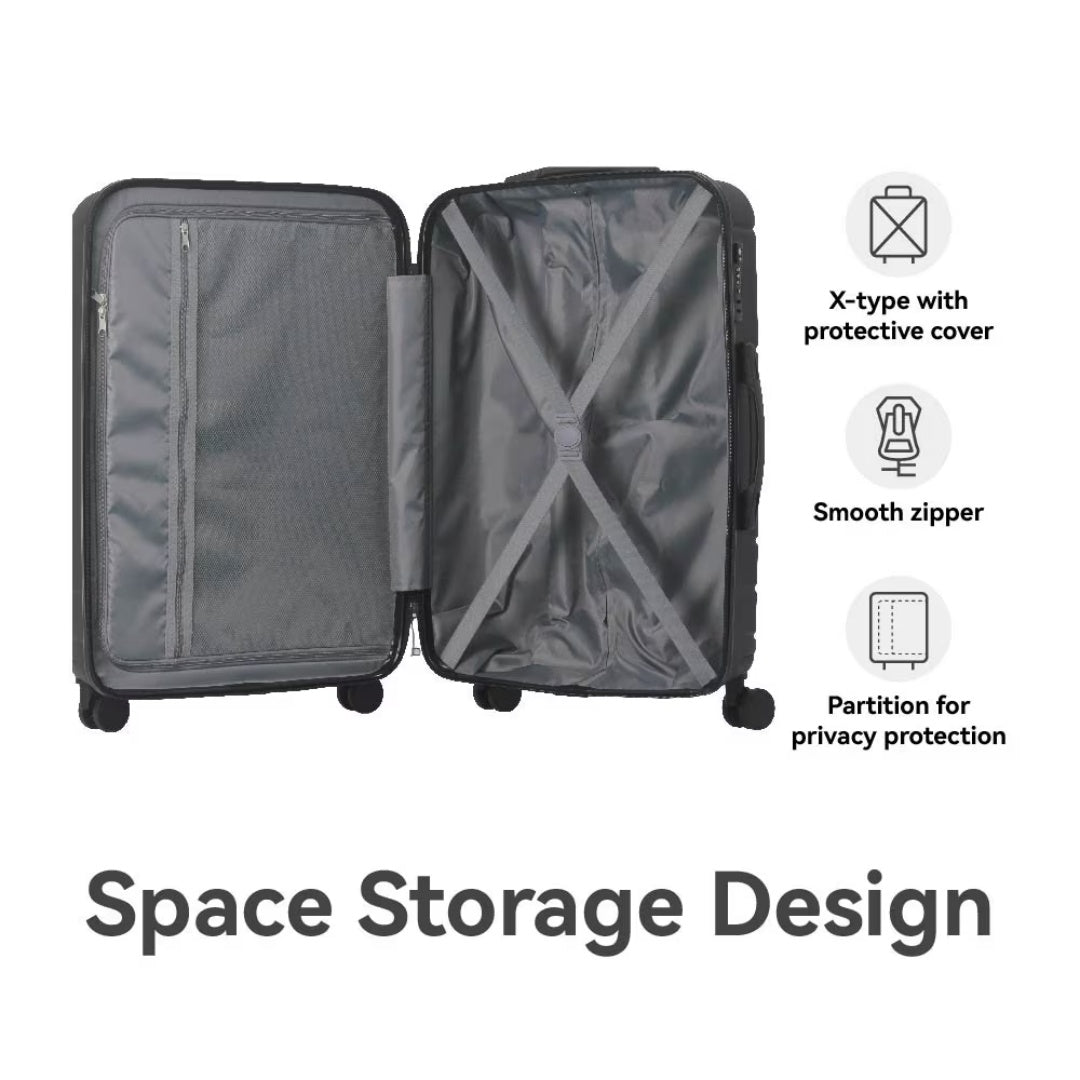 Luggage Sets ABS Hardshell 3pcs Luggage, Lightweight Durable Suitcase Sets Spinner Wheels Suitcase With TSA Lock 20''24''28'' Available Black