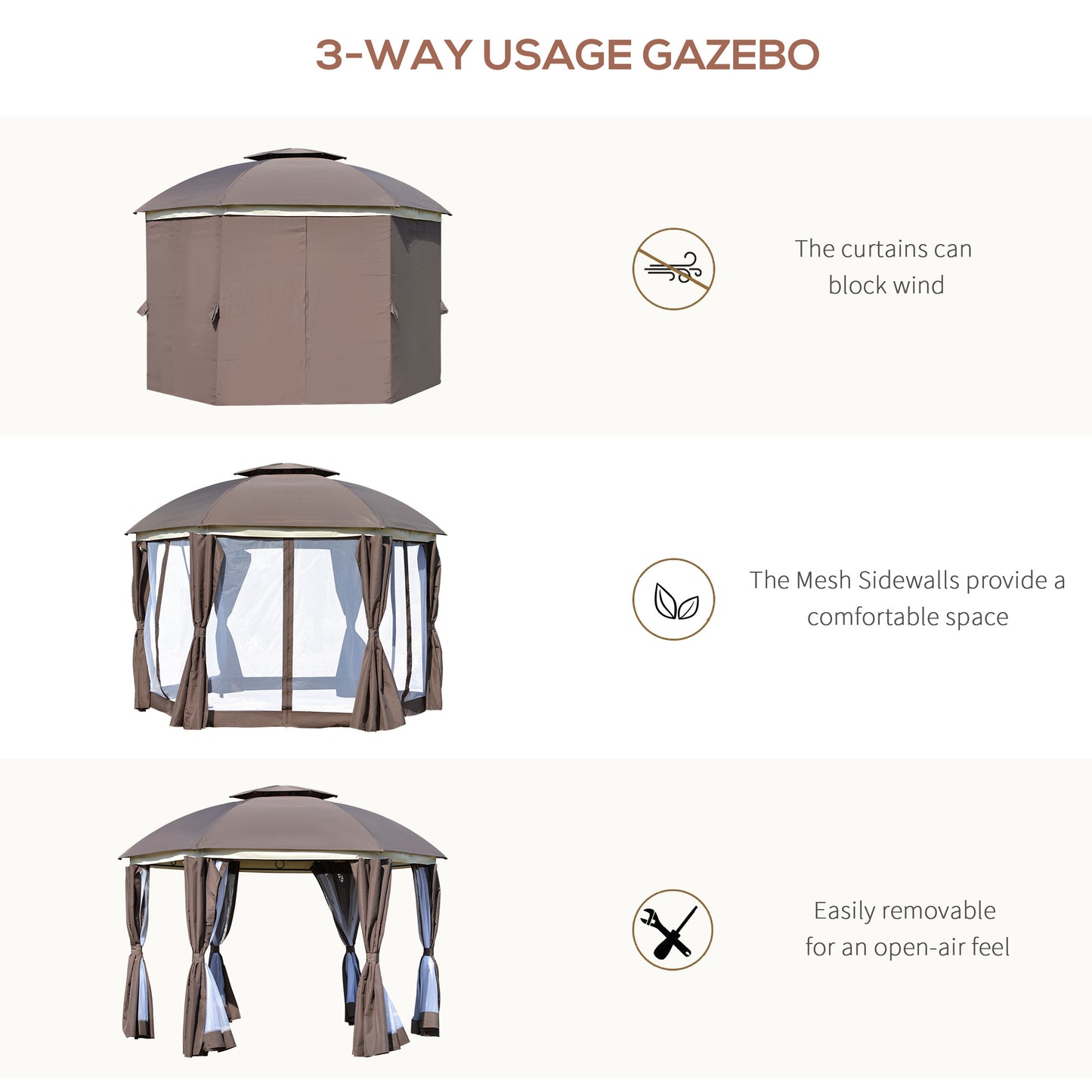 12' x 12' Round Outdoor Gazebo