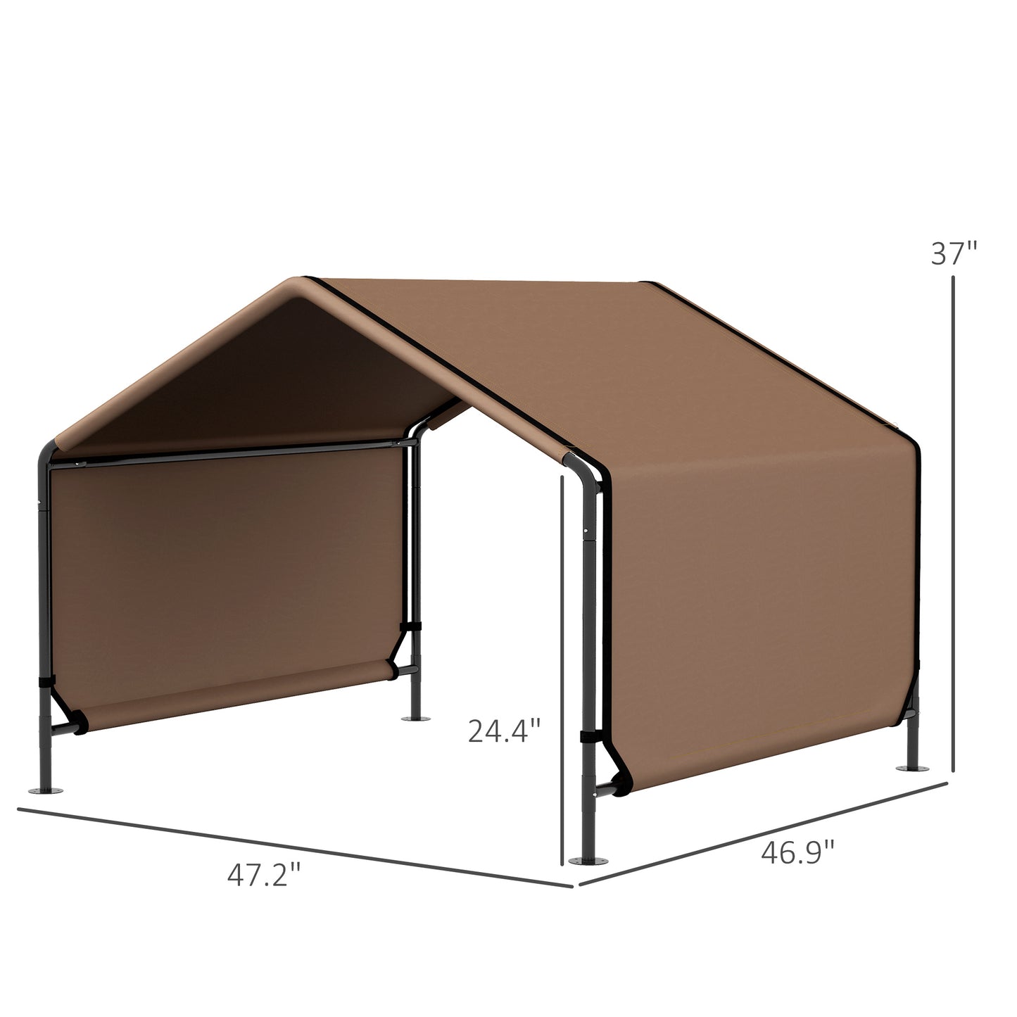 Portable Dog Tent Water Resistant For Outdoor Shade Protection, Brown