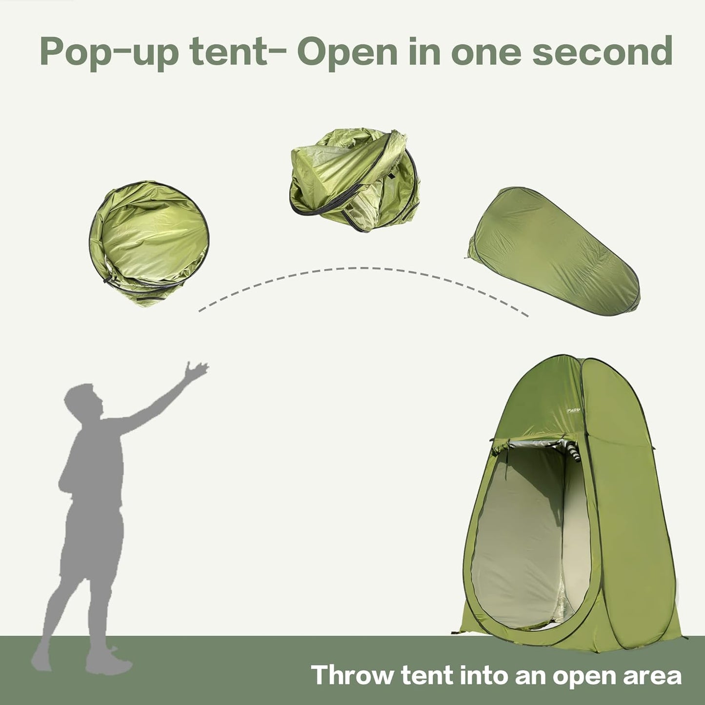 Camping Shower Tent 7FT Instant Up Privacy Tents, Portable Toilet Tent Outdoor Dressing Room, Foldable Camp Sun Shelter For Beach Fishing