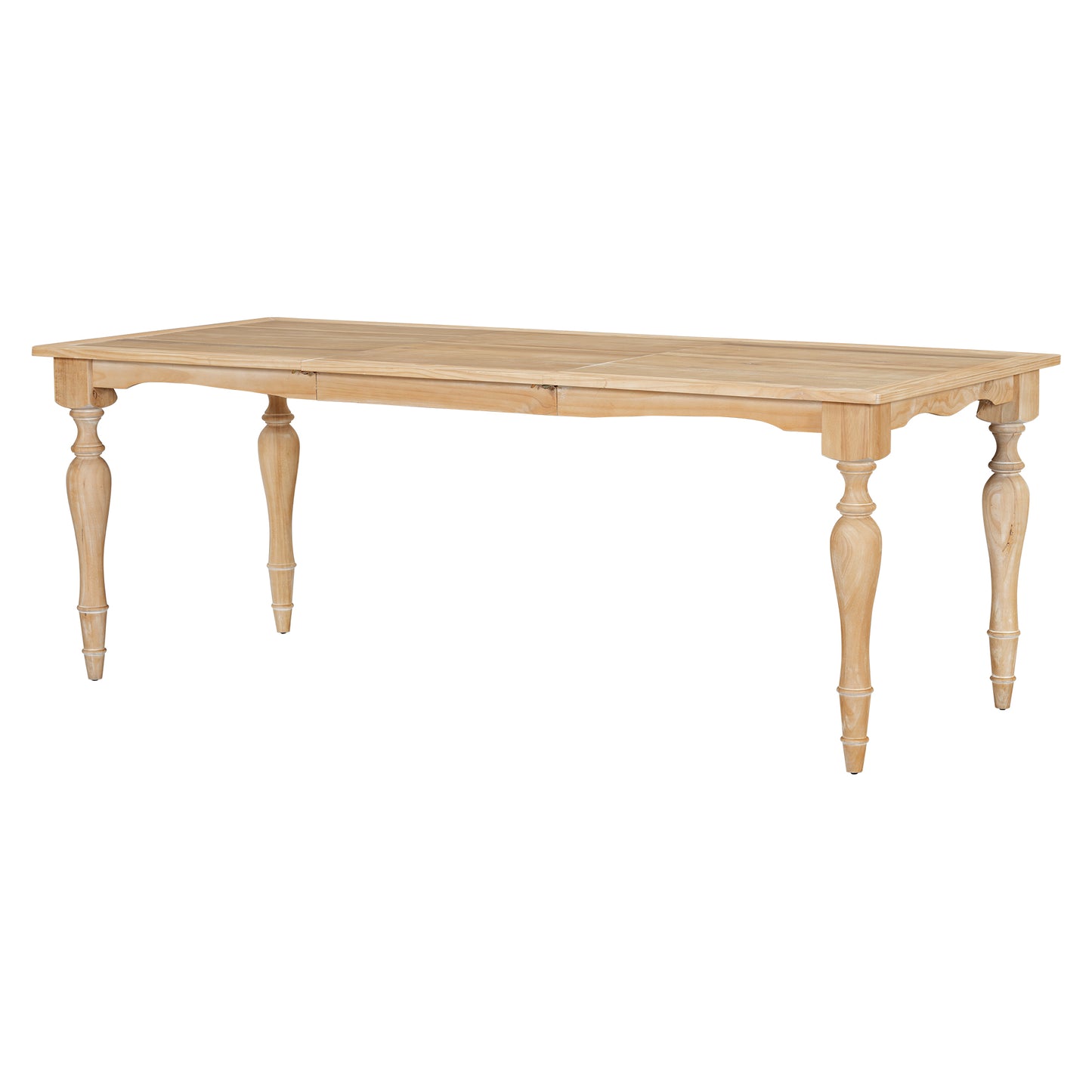 TOPMAx Vintage Traditional 82.7inch Extendable Dining Table With 23.6inch Removable Leaf  Natural