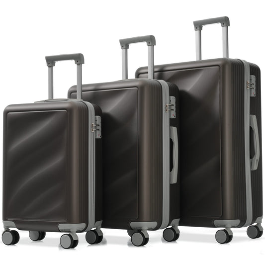 Luggage Set 3 Piece, Lightweight Durable ABS Suitcases With Spinner Wheels And TSA Lock, Carry-on & Checked Travel Luggage 20-24-28