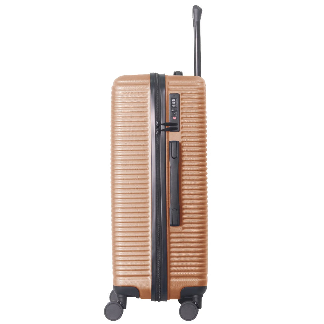 Luggage Sets ABS Hardshell 3pcs Luggage, Lightweight Durable Suitcase Sets Spinner Wheels Suitcase With TSA Lock 20''24''28'' Available Brown