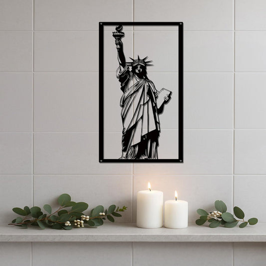 CIFbuy Vintage Statue Of Liberty Metal Sculpture NYC Skyline Wall Art Patriotic Decor For Living Room Office Home(TikTok, Temu Pick-up Service)