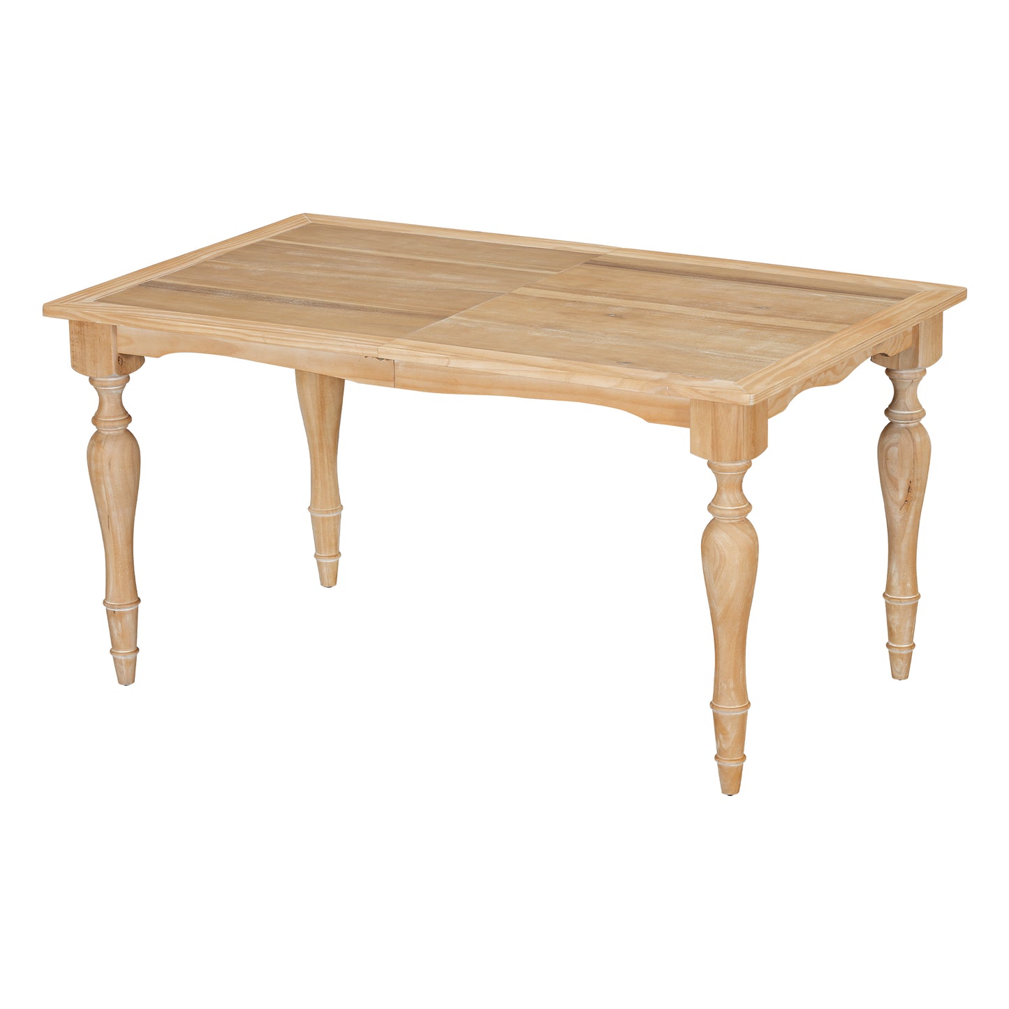 TOPMAx Vintage Traditional 82.7inch Extendable Dining Table With 23.6inch Removable Leaf  Natural