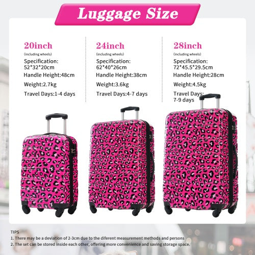 Hardshell Luggage Sets 3 Pcs Spinner Suitcase With TSA Lock Lightweight-20  24  28 Luggages