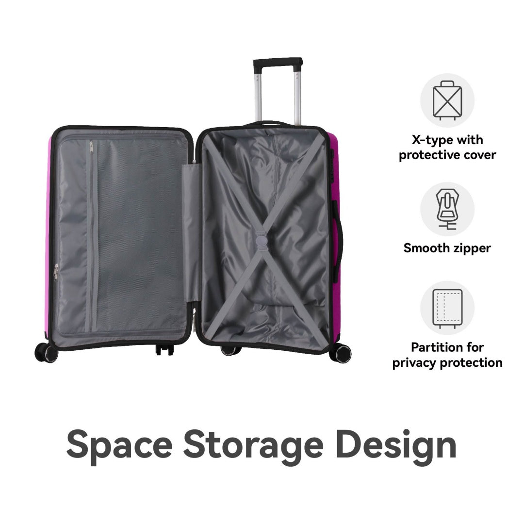 3-Piece Luggage Set Travel Lightweight Suitcases With Rolling Wheels, TSA Lock & Moulded Corner, Carry On Luggages For Business, Trip, 20-24-28