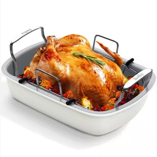 High-Temperature Resistant Chicken Roasting Pan Heat-Resistant Fried Chicken Tray For Oven Baking